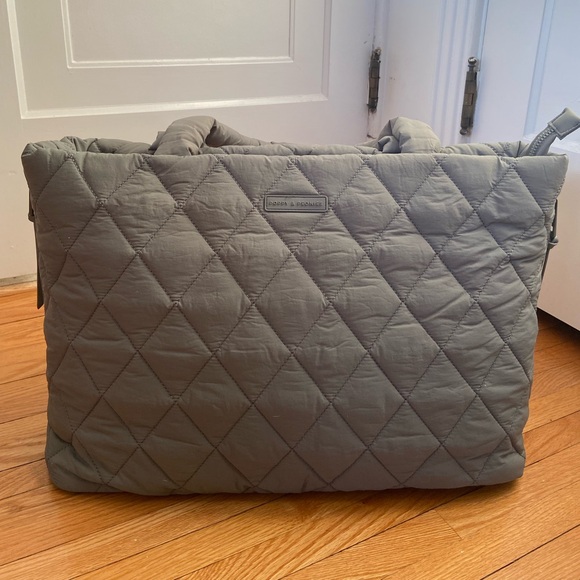 Poppy & Peonies Handbags - Poppy and Peonies quilted tote bag in dark grey